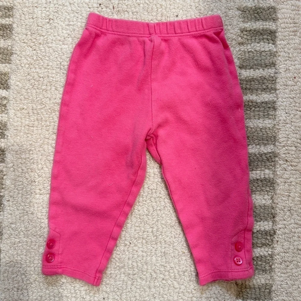 Pink Bottoms with Button Hem Details